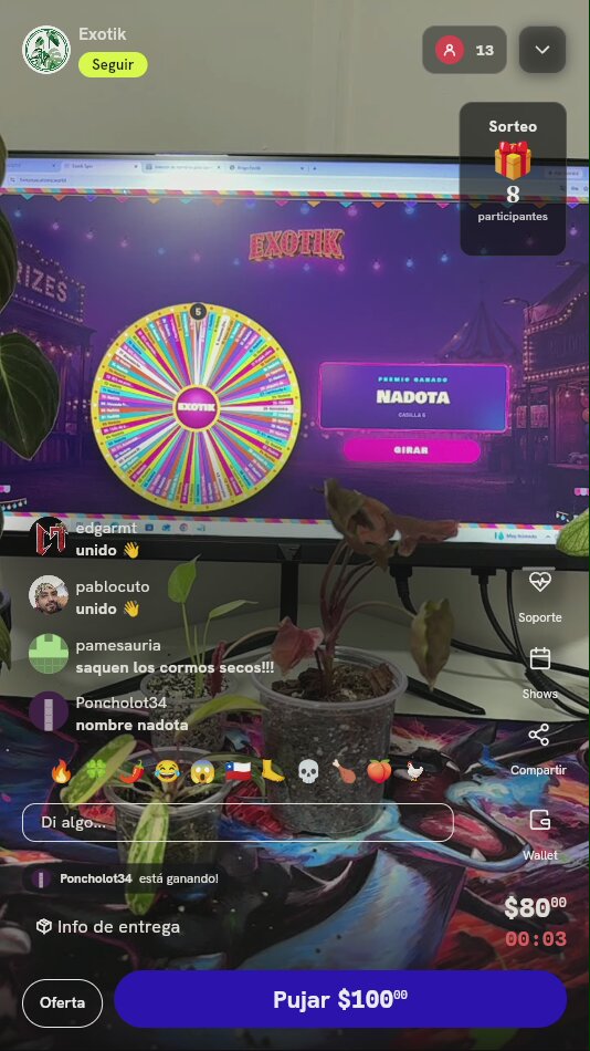 Giro de ruleta de plantas exóticas