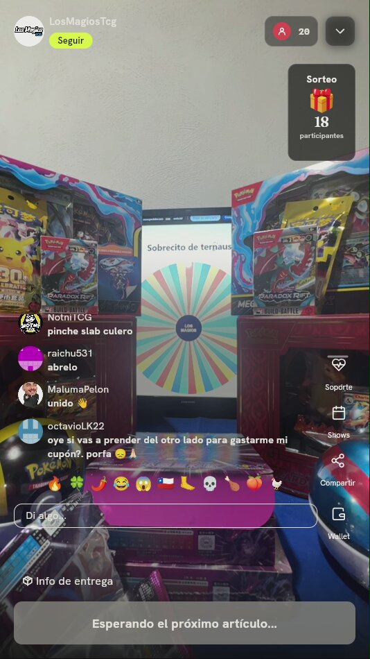 Giro de ruleta por sobrecito de Ternurines