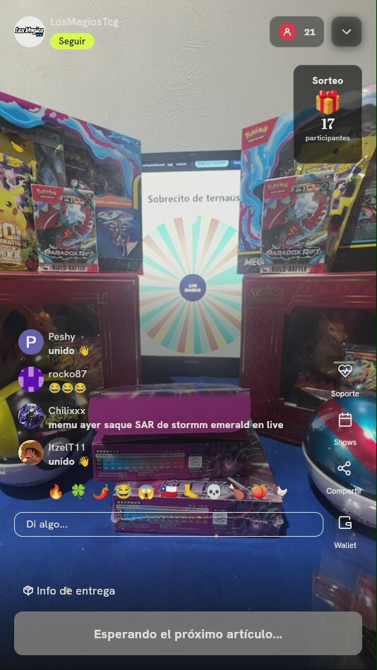 Giro de ruleta por sobre de Pokémon TCG