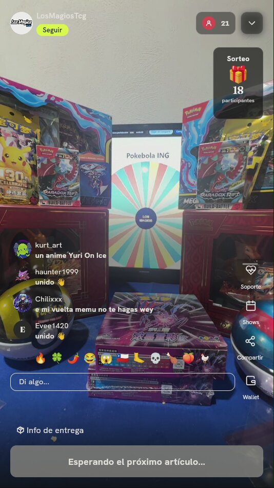 Giro de ruleta por sobre Pokémon