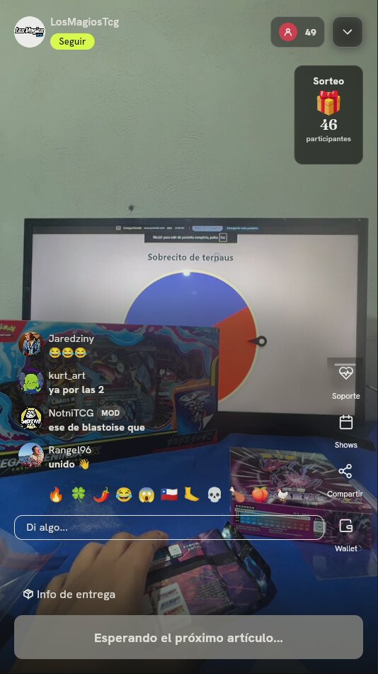 Ruleta por sobre Pokémon TCG