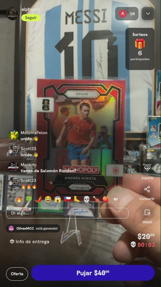 Carta Andrés Iniesta Panini Monopoly Roja