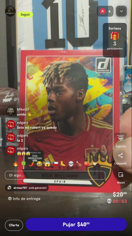 Carta Nico Williams Donruss España