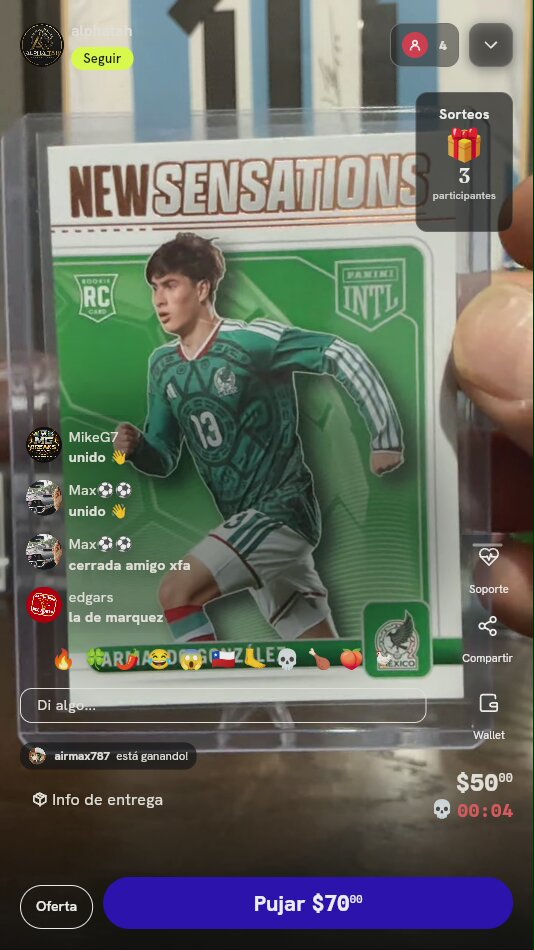 Tarjeta Armando González Panini INTL