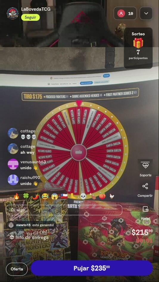 Tiro de Ruleta Pokémon TCG