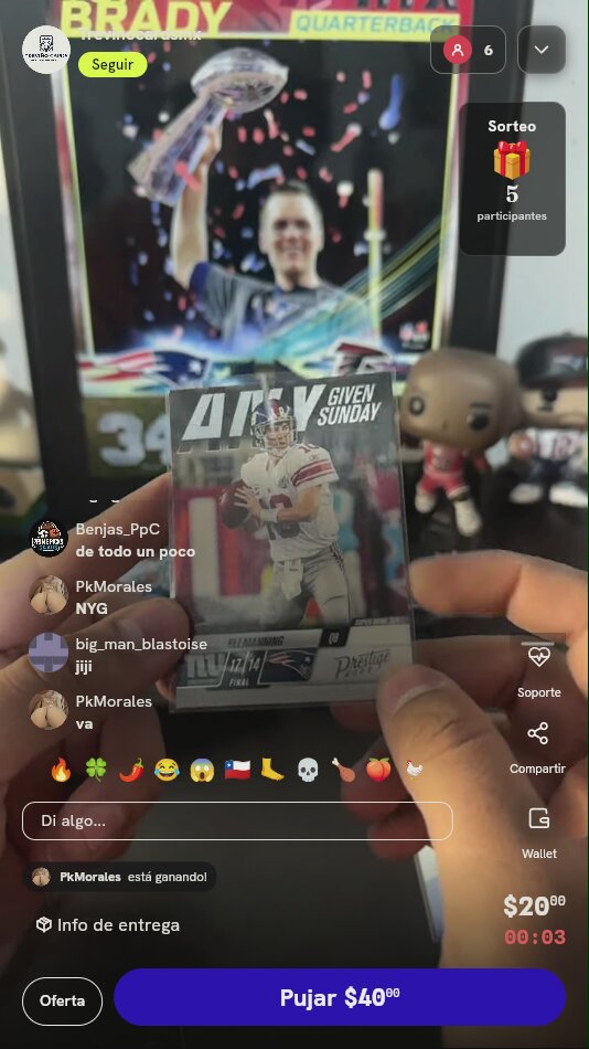 Carta Panini Prestige Eli Manning