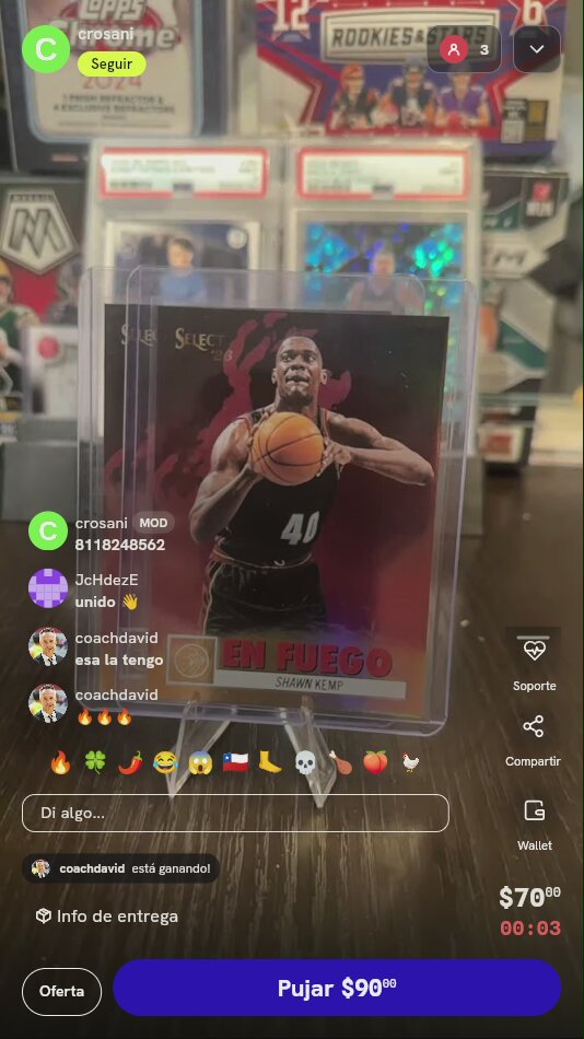 Carta Shawn Kemp Panini En Fuego