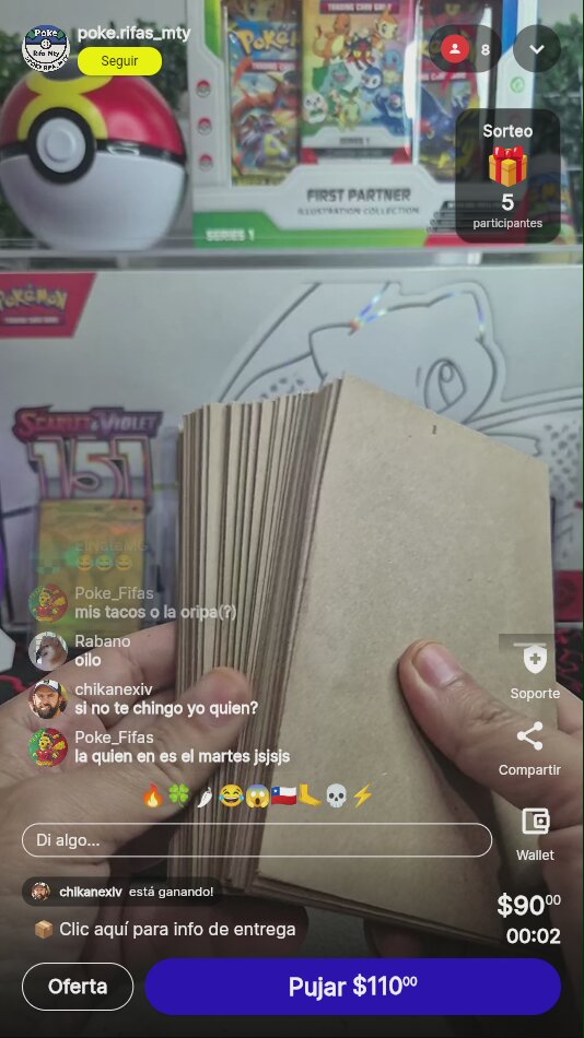 Oripa Pokémon Tío Rifas