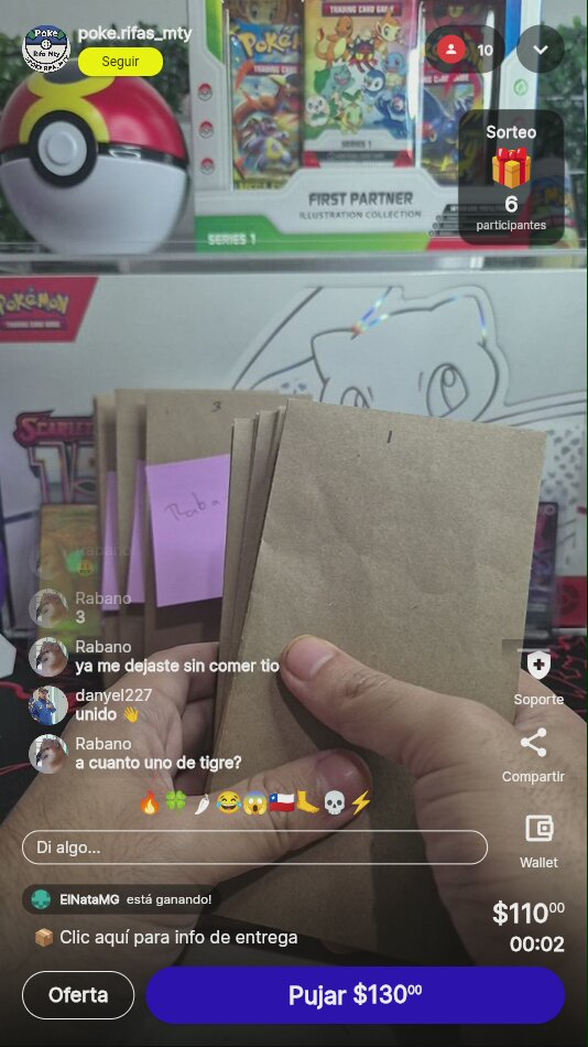 Rifa de Sobres Pokémon Sellados