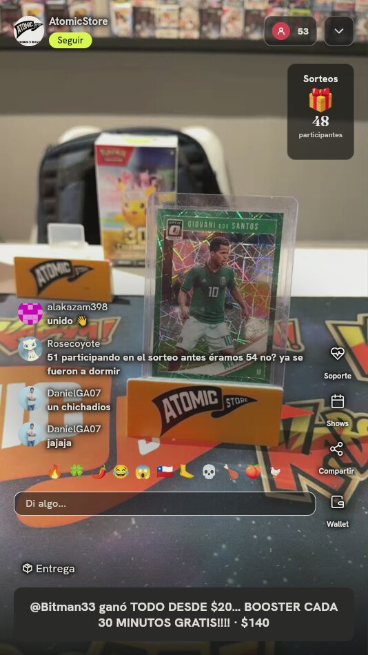 Carta Giovani Dos Santos Panini Optic