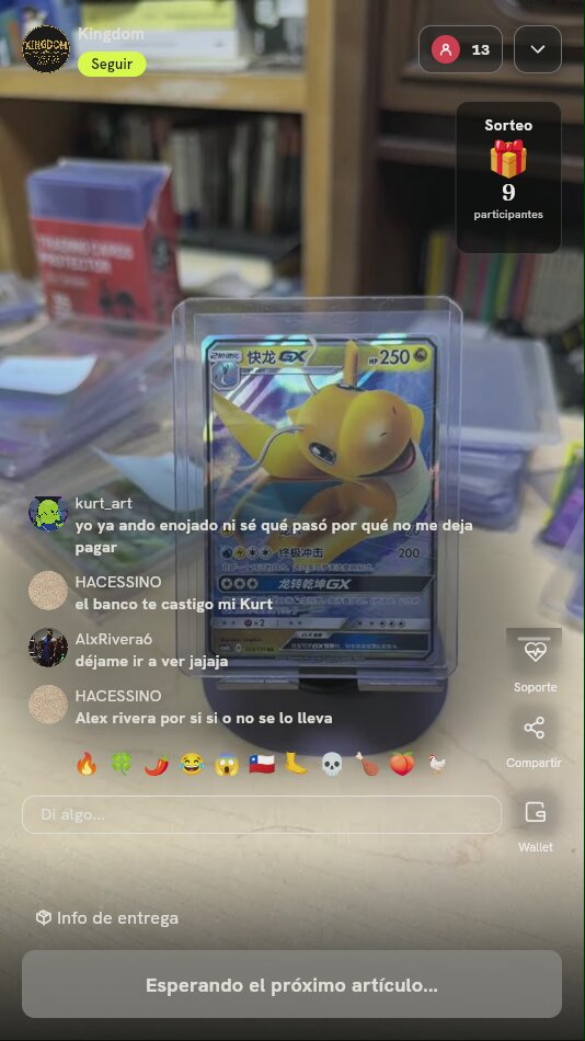 Carta Pokémon Dragonite GX Chino