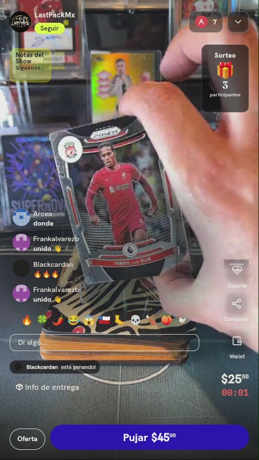 Tarjeta Panini Prizm Virgil van Dijk