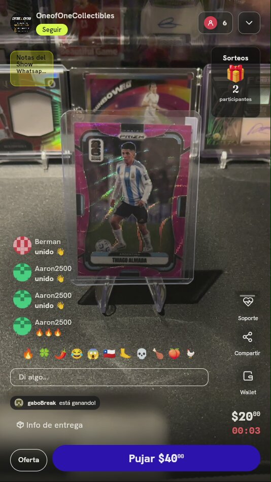 Carta Panini Prizm Thiago Almada