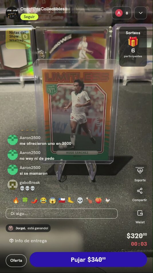 Tarjeta Panini Limitless Hugo Sánchez /65