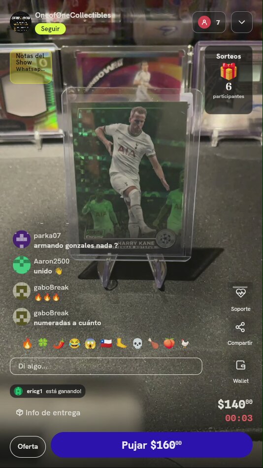 Carta Harry Kane Topps Stadium Club Chrome