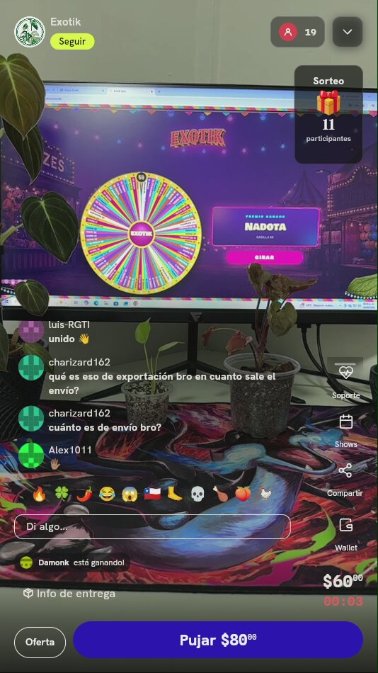 3 Tiros en Ruleta de Plantas Exóticas