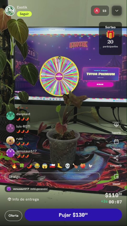 Tiros de ruleta para plantas exóticas