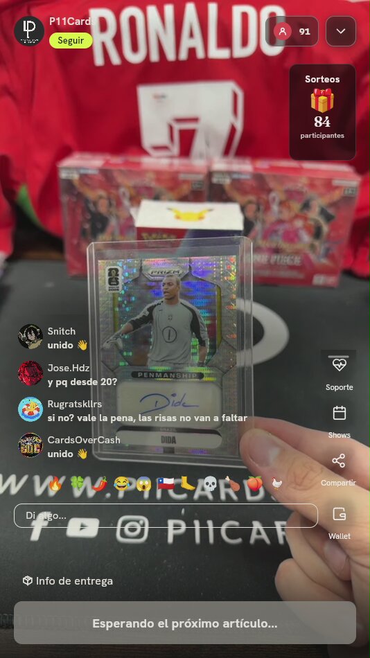 Carta Panini Prizm Dida Penmanship Autógrafo