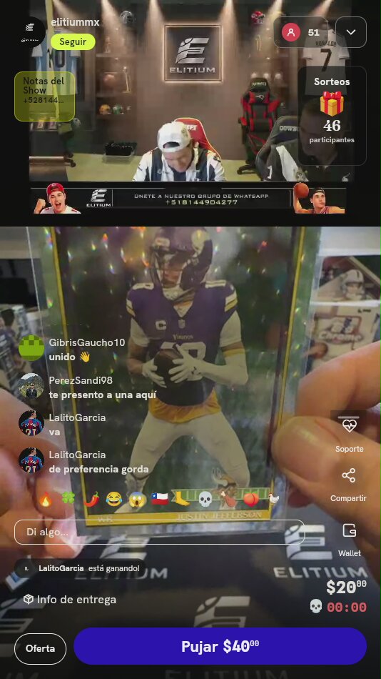 Carta Justin Jefferson Minnesota Vikings