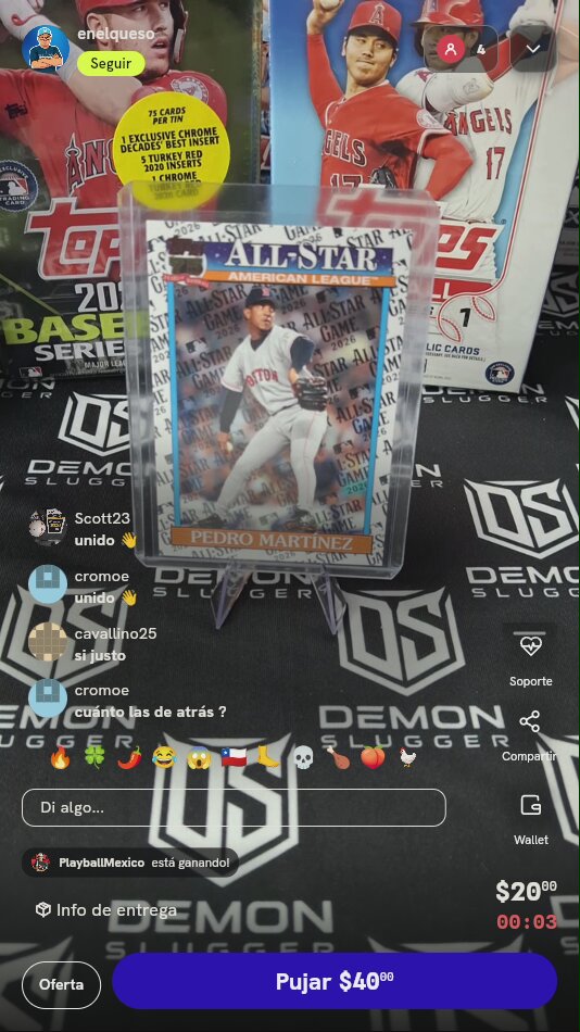 Carta Topps Pedro Martínez All-Star