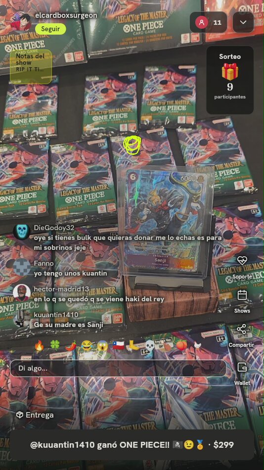 Carta Sanji One Piece TCG