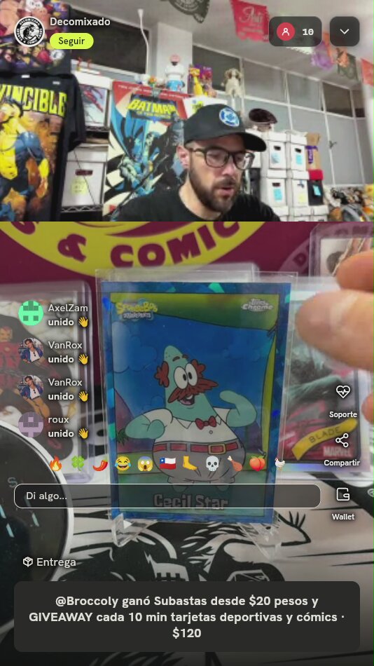Carta Topps Chrome SpongeBob Cecil Star