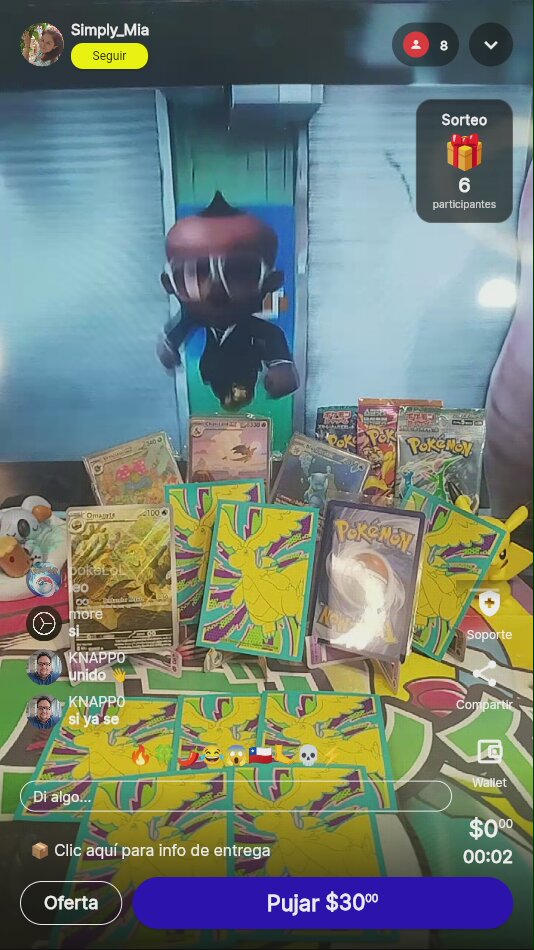 Cartas Pokémon Variadas en Subasta