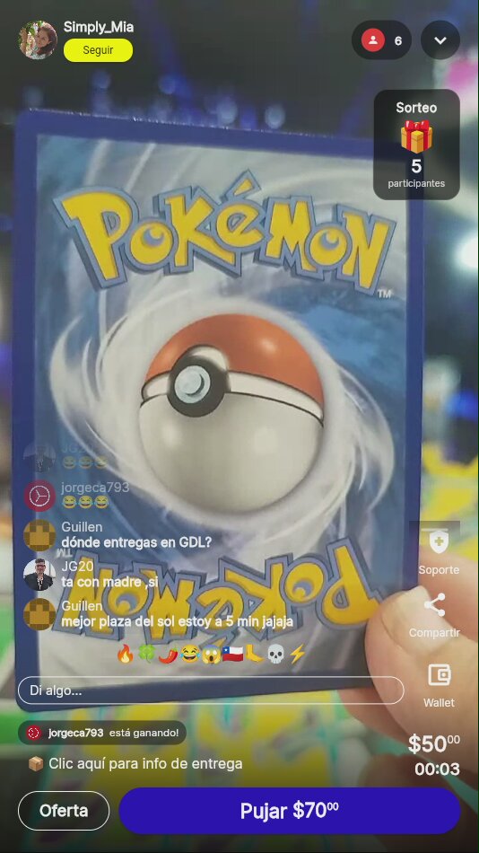 Carta Pokémon Energía Eléctrica