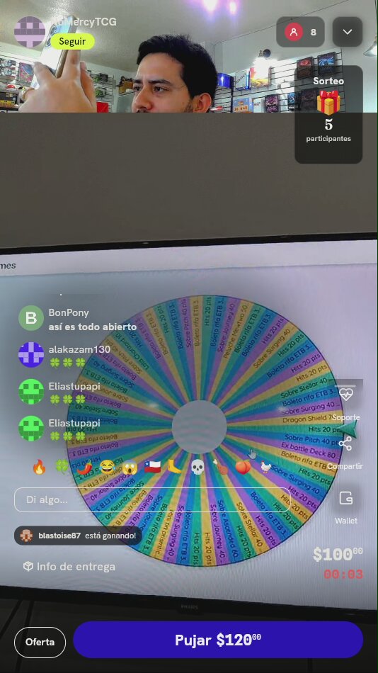 Giro en ruleta de premios TCG