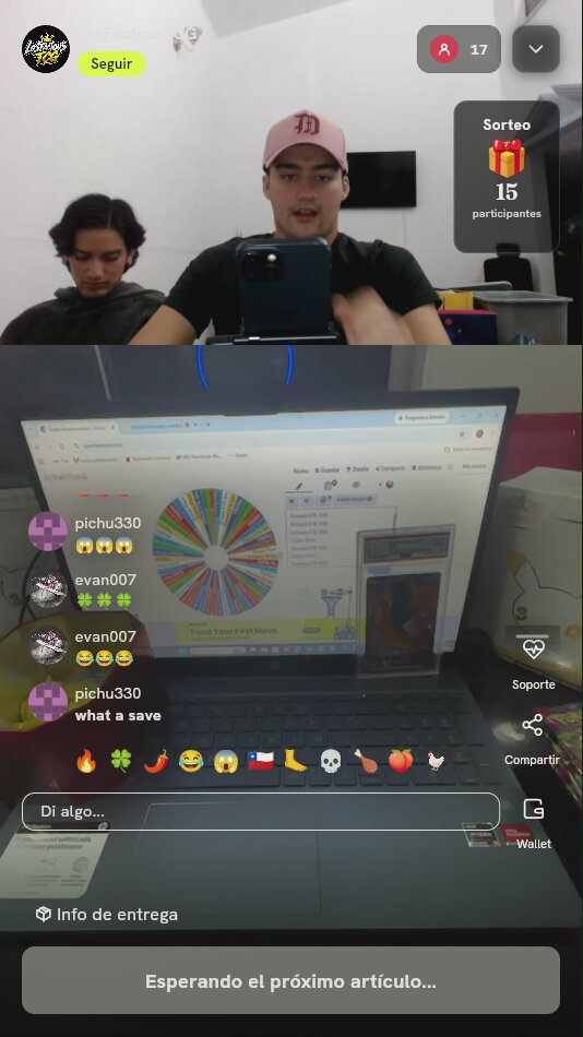 Entrada a ruleta de cartas Pokémon