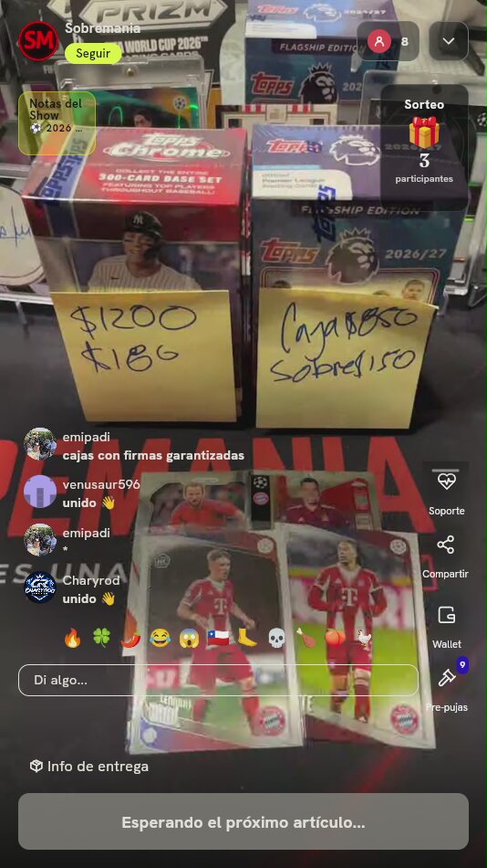 Lote Cartas Topps Chrome Fútbol