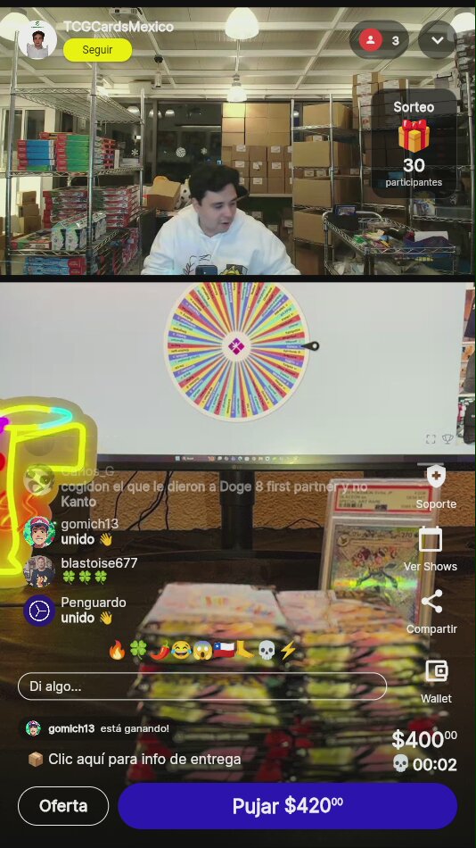 Ruleta de sorteo TCG Cards