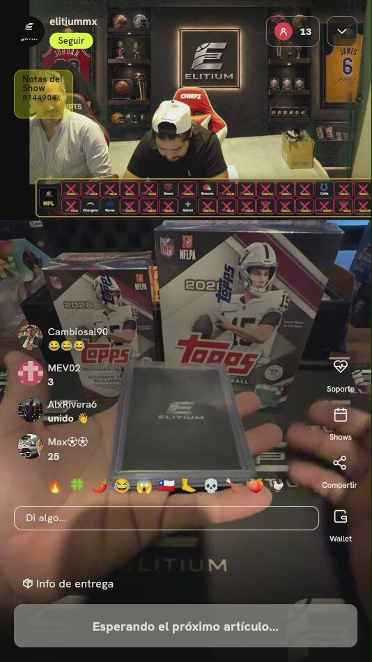 Spot en Break de Tarjetas NFL Topps