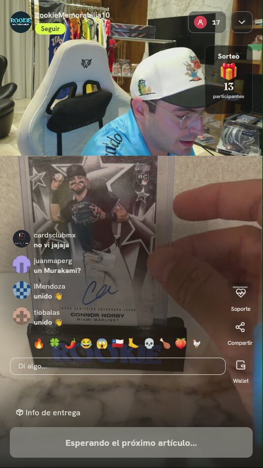 Carta autografiada Connor Norby Topps RC