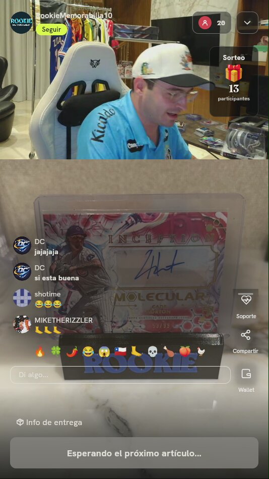 Carta Cade Horton Topps Inception Autografiada
