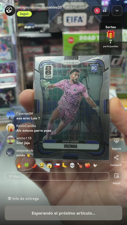 Carta Panini Prizm Vozinha 2026