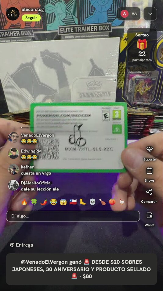 Carta de Código Pokémon TCG