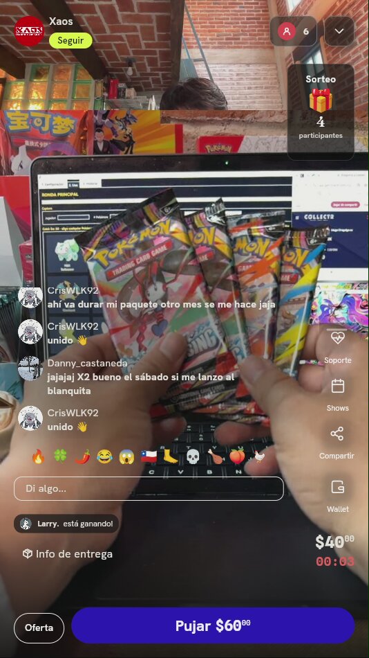 Lote de 4 Sobres Pokémon TCG