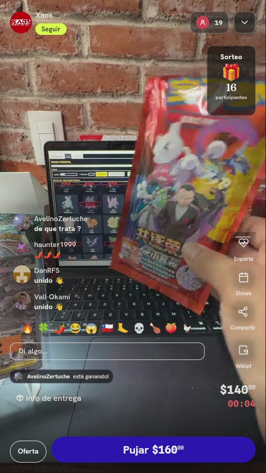 Participación en dinámica Pokémon TCG