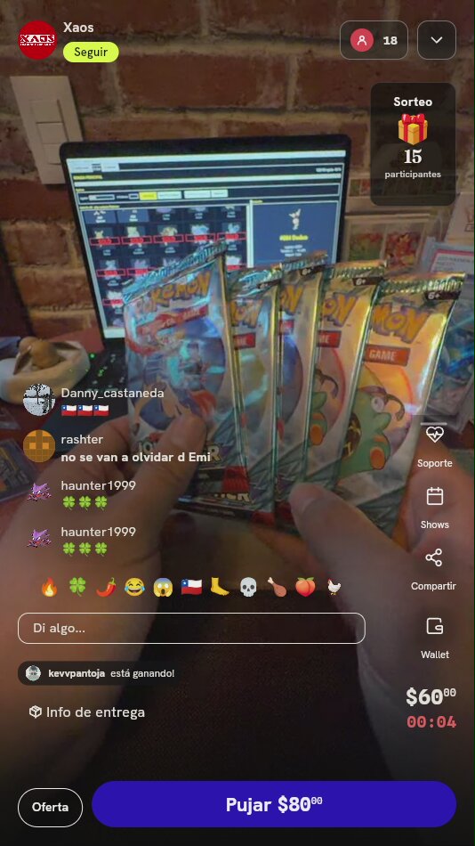Sobres de cartas Pokémon TCG
