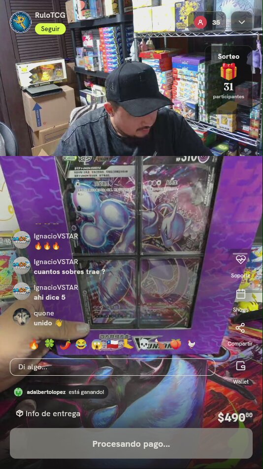 Caja Mewtwo V-UNION Chino Simplificado