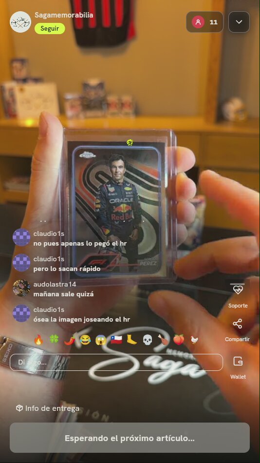 Carta Topps Chrome F1 Sergio Pérez