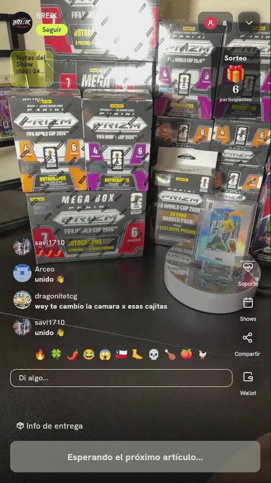 Spot para Break Panini Prizm 2026
