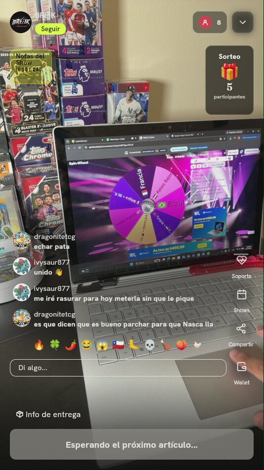 Spot para Break de Tarjetas Topps