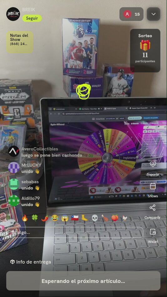 Lugar en Ruleta para Break de Tarjetas