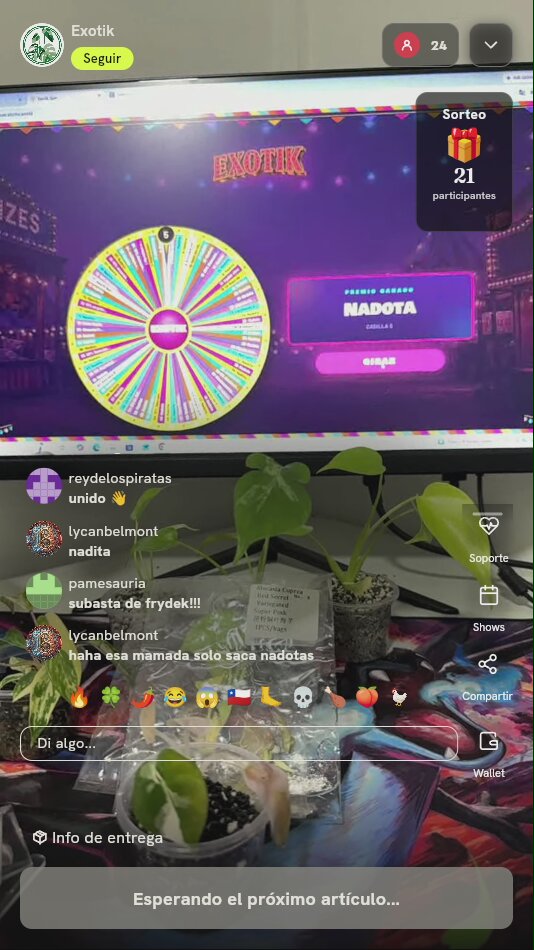 Giros en ruleta de plantas exóticas
