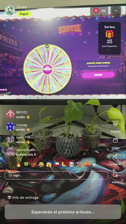 Giro en ruleta de plantas exóticas
