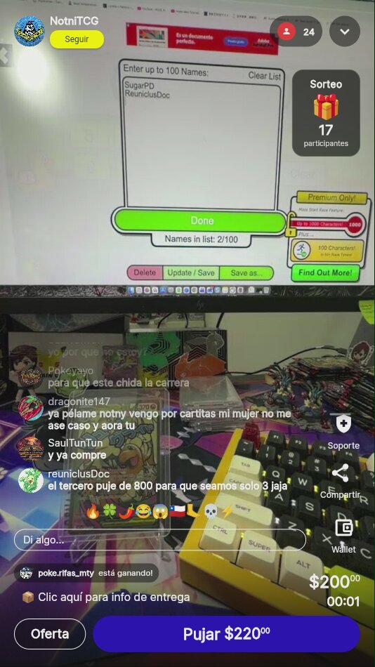 Rifa Pokémon TCG Cuarto Lugar