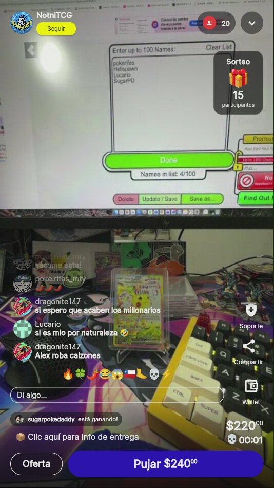 Rifa Carta Pokémon Pikachu