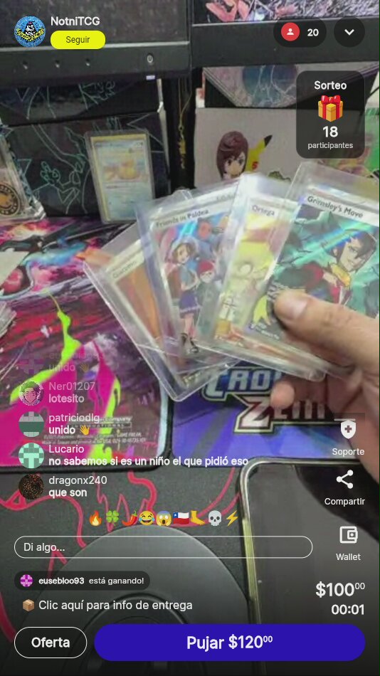 Cartas Pokémon Yancomo, Prens, Impaldea y Ortega